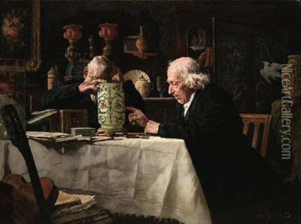 The Connoisseurs Oil Painting - Louis Charles Moeller