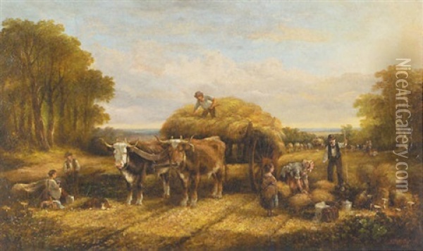 Haying Time - The First Load Oil Painting - Edmund Aylburton Willis