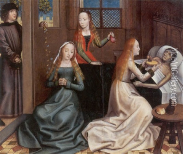 Scene From The Legend Of Saint Nicholas Oil Painting -  Master of the Legend of Saint Lucy