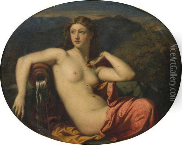 Jeune Femme A La Cruche Oil Painting - Henri Lehmann