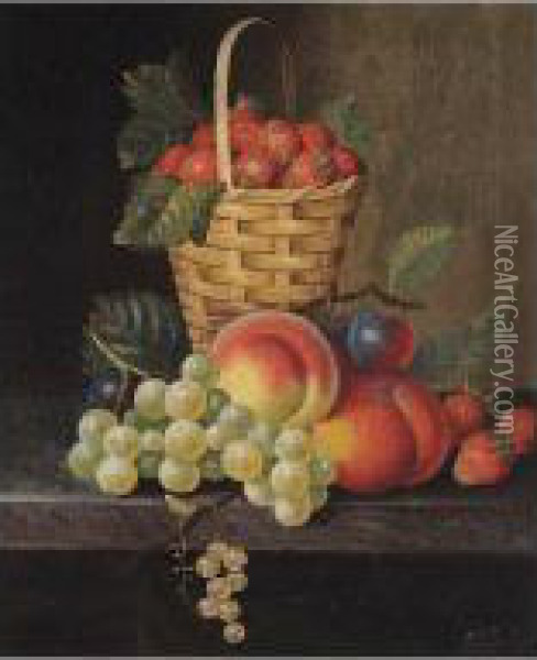 Still Life Of Fruit Oil Painting - William Jones Of Bath