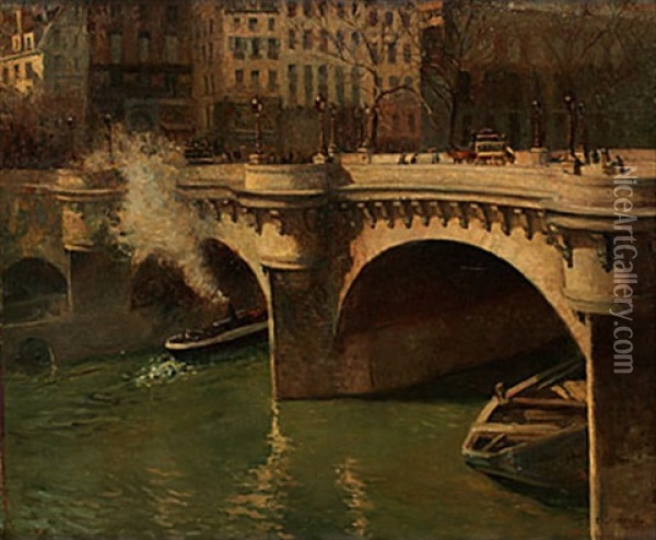 Le Pont Neuf Oil Painting - Emma Lowstadt Chadwick