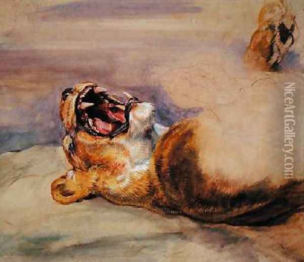 Study of a Lioness Oil Painting - John Frederick Lewis