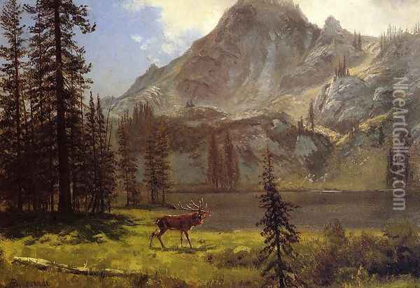 Call Of The Wild Oil Painting - Albert Bierstadt