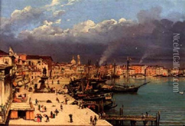 A Veduta Of Venice Oil Painting - Antonietta Brandeis