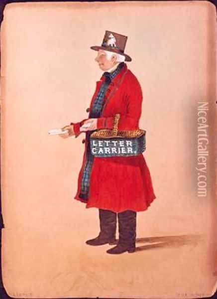 Letter Carrier Joe Hunt 1842 Oil Painting - Livock