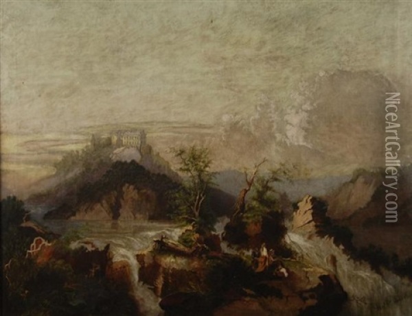 Picnic At Niagara Falls Oil Painting - Henry J. Deforest