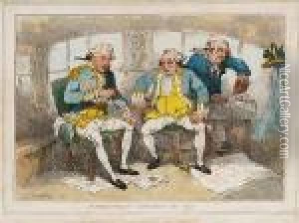 Commanders Engaged At Sea Oil Painting - Thomas Rowlandson