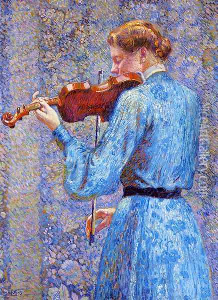 The Violinist Oil Painting - Theo van Rysselberghe