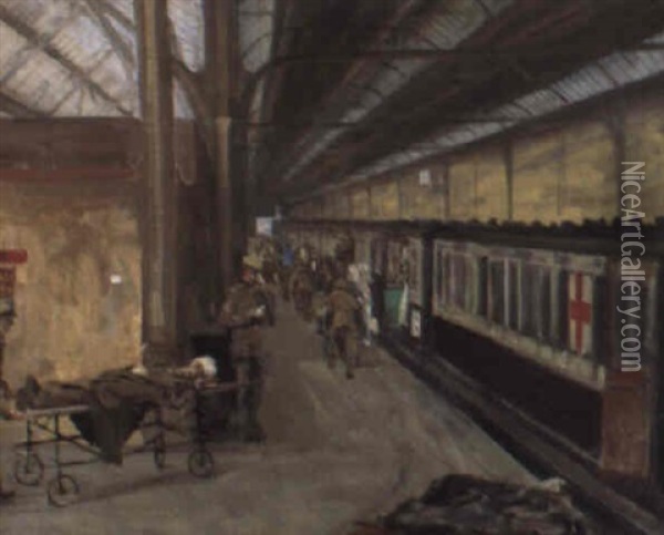 The Ambulance Train Oil Painting - John Lavery