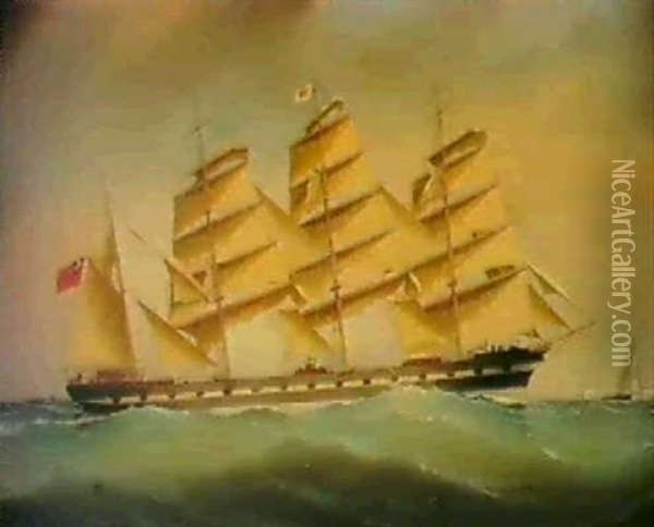 The Four-masted Barque Marion Lightbody Oil Painting - Charles Keith Miller