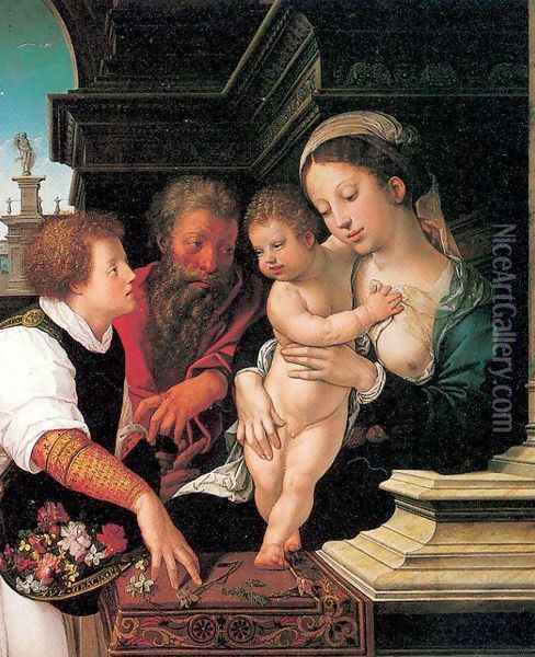 The Holy Family 1521 Oil Painting - Bernaert van Orley