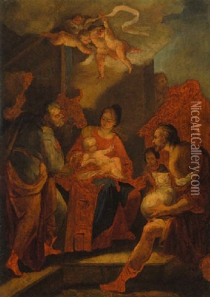 Die Anbetung Der Hirten Oil Painting - Domenico Corvi