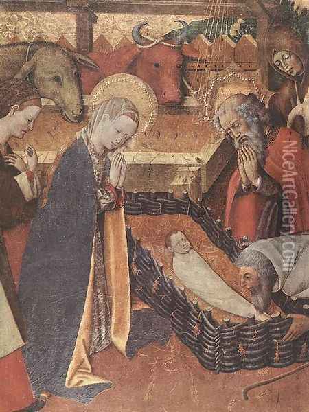 The Nativity (detail) 1440s Oil Painting - Bernat (Bernardo) Martorell