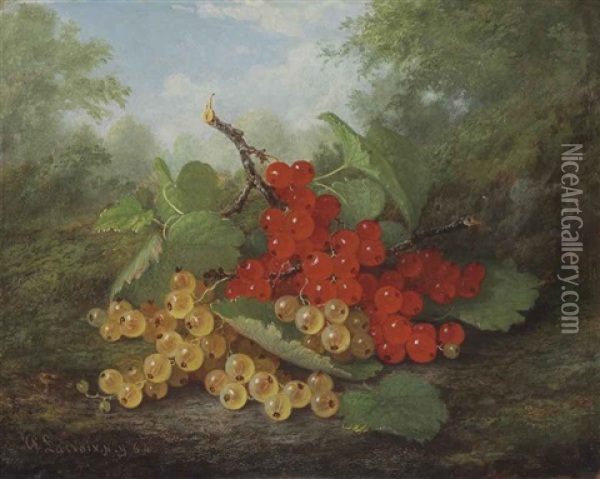 Still Life With Red And White Currants Oil Painting - Paul Lacroix