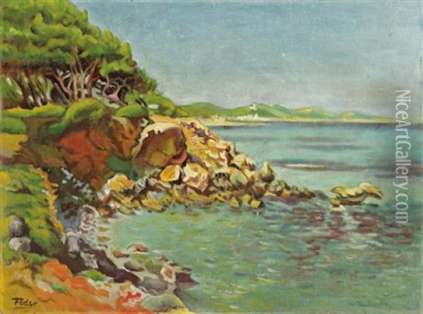 Scene Marine Oil Painting - Adolphe Aizik Feder