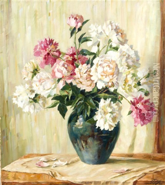 Blumenstilleben Mit Pfingstrosen Oil Painting - Emil Rudolf Weiss