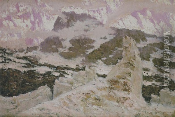 Montanas Nevadas Oil Painting - Antonio Munoz Degrain