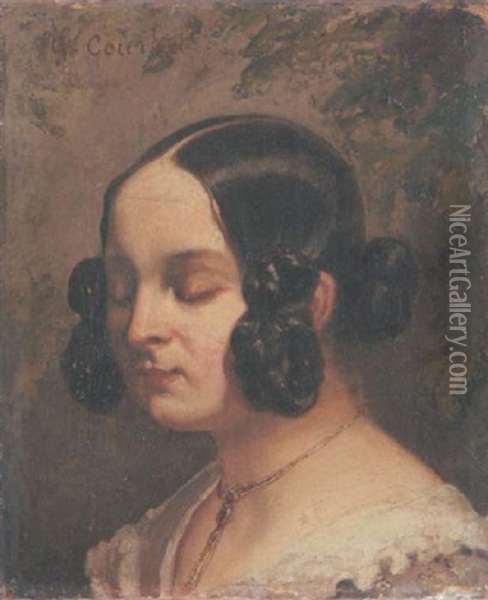 Damenportrat Oil Painting - Gustave Courbet