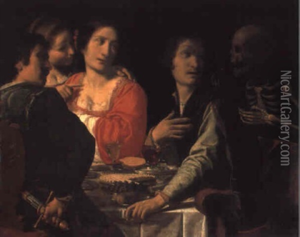 Death Comes To The Table Oil Painting - Giovanni Martinelli