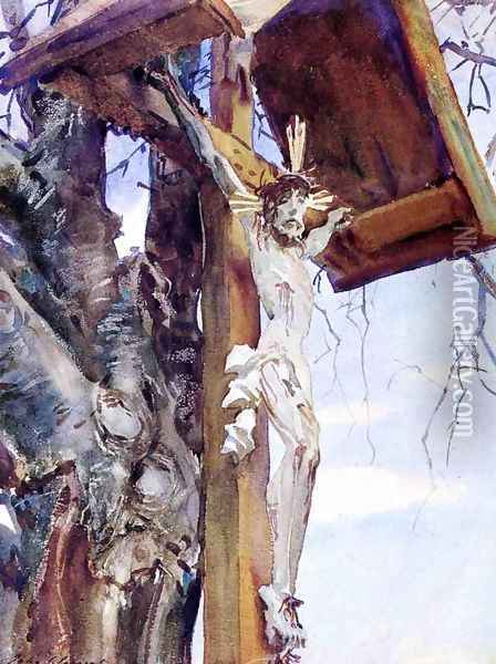 Tyrolese Crucifix Oil Painting - John Singer Sargent