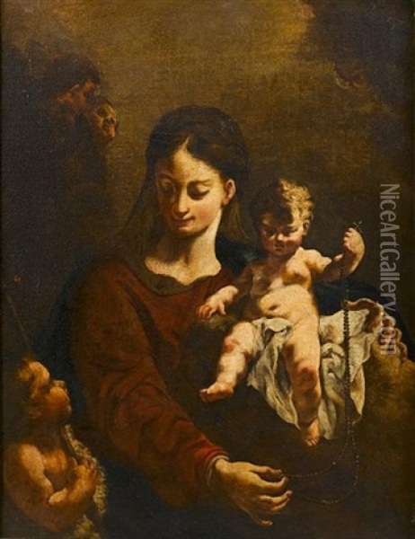 The Virgin And Child With The Infant Saint John The Baptist Oil Painting - Francesco Capella