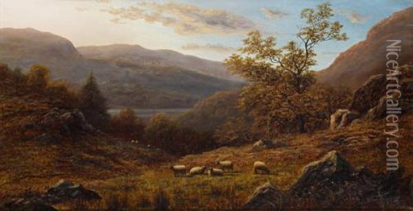 Peep Of Ulswater From The Hills, Westmorland Oil Painting - William Mellor
