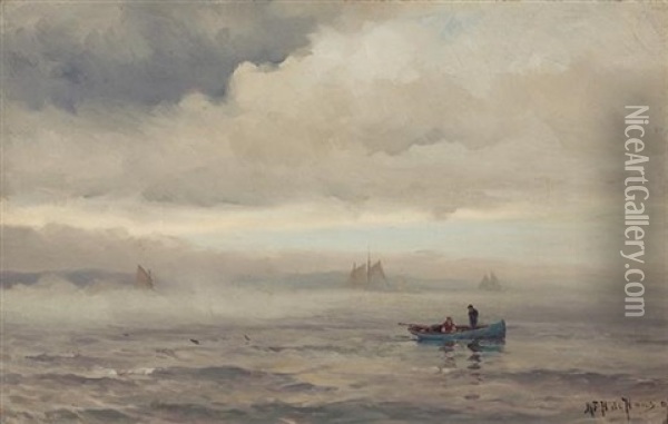 Foggy Morning Along The Coast Oil Painting - Mauritz Frederick Hendrick de Haas