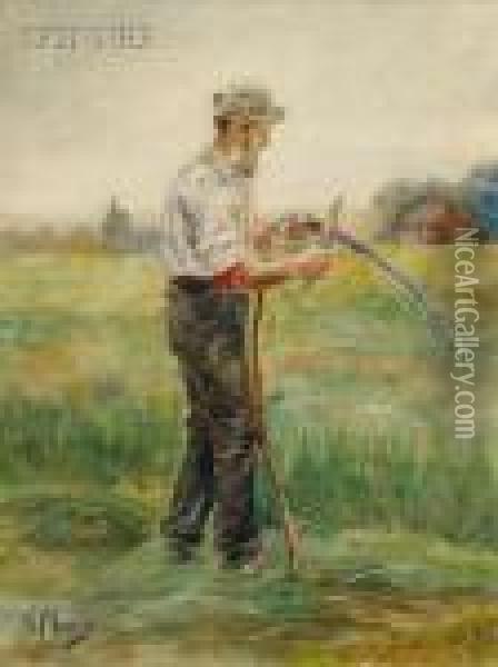 Laborer In Field Oil Painting - Anton Mauve