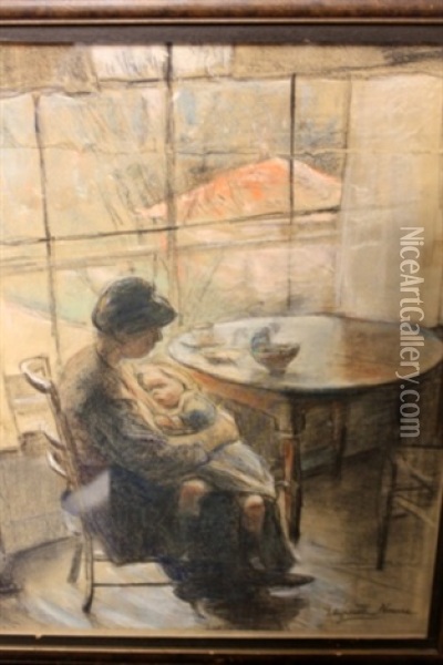 Peasant Woman And Child Oil Painting - Elizabeth Nourse