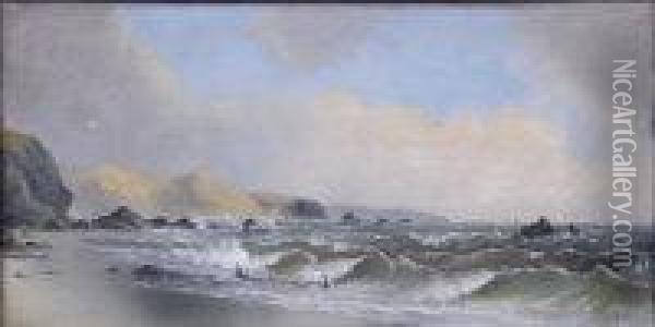 Coastal Landscape Oil Painting - Henry E. Tozer