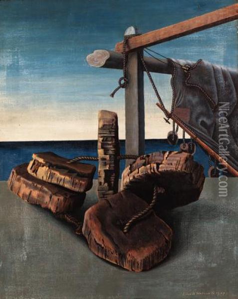 Cork Floats Oil Painting - Edward Wadsworth