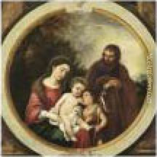 Sainte Famille Avec Saint Jean-baptiste Oil Painting - Bartolome Esteban Murillo