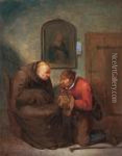 La Confessione Oil Painting - Maarten Van Heemskerck