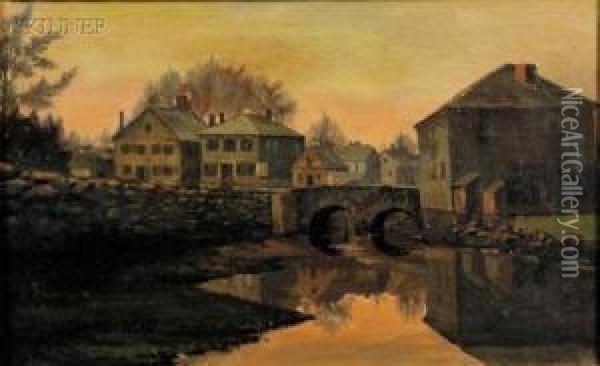 View Of Acushnet Oil Painting - Clement Nye Swift