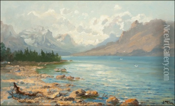 St. Mary Lake, Glacier Park Oil Painting - John Fery