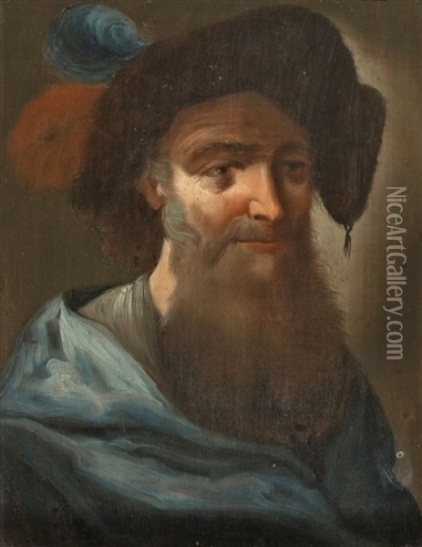 Head Of A Man Oil Painting - Christian Wilhelm Ernst Dietrich