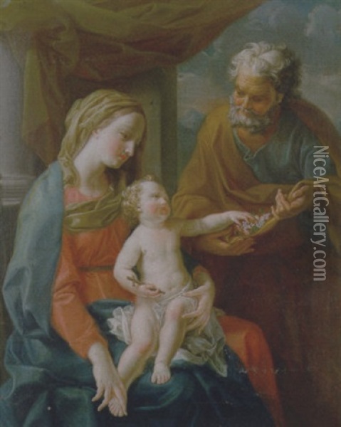 La Sacra Famiglia Oil Painting - Giovanni-Baptista Tempesti