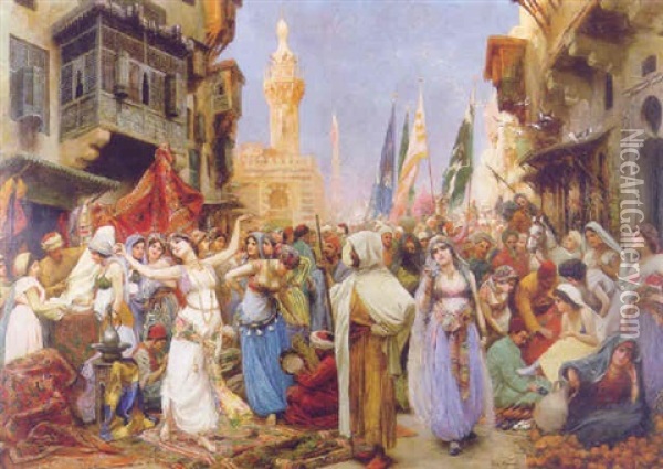 The Arab Market Oil Painting - Fabio Fabbi