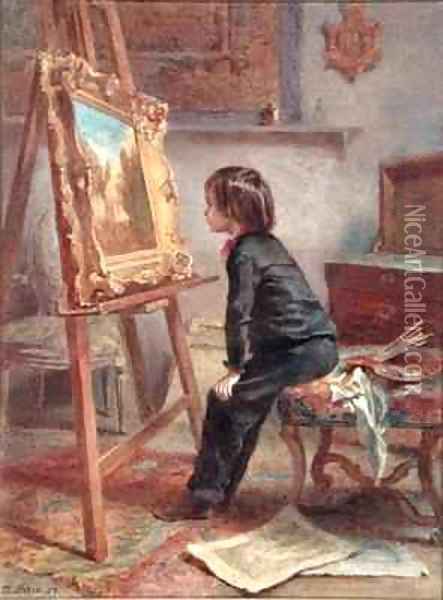 The Young Connoisseur Oil Painting - Edouard Frere