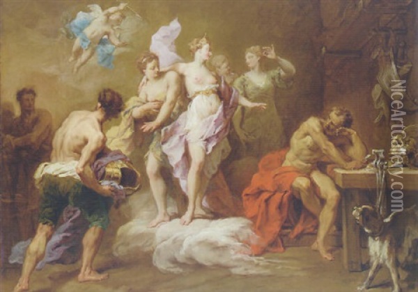 Venus Ordering Arms From Vulcan For Aeneas Oil Painting - Jean Restout the Younger
