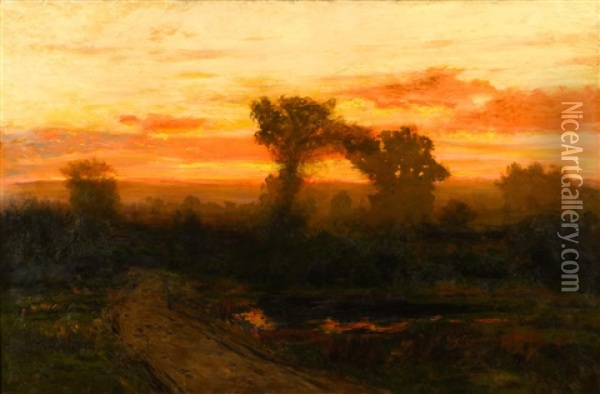 Colorado Sunset Oil Painting - Charles Partridge Adams