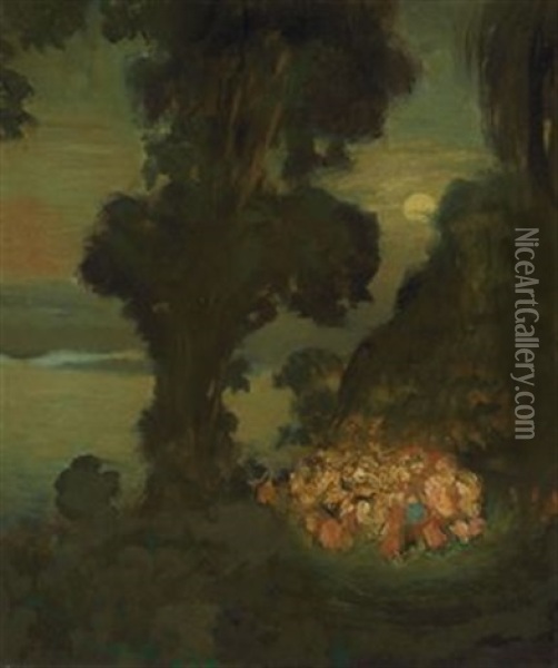 The Hosts Of Faery Oil Painting - Arthur B. Davies