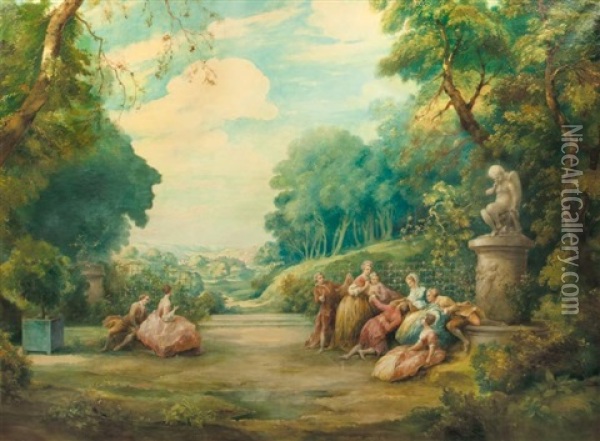 Le Jeu De La Main Chaude Oil Painting - Jean-Honore Fragonard