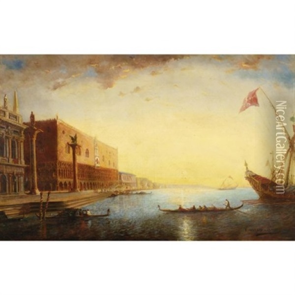 Bacino Di San Marco Oil Painting - Paul Charles Emmanuel Gallard-Lepinay