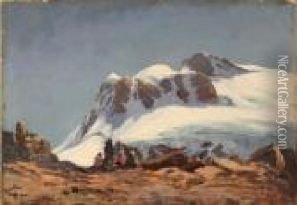''veduta Montana''. Oil Painting - Leonardo Roda