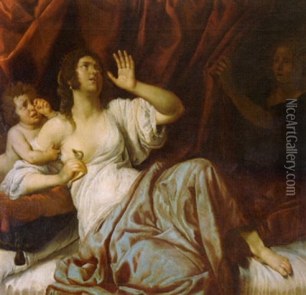 La Morte Di Cleopatra Oil Painting - Domenico Fiasella