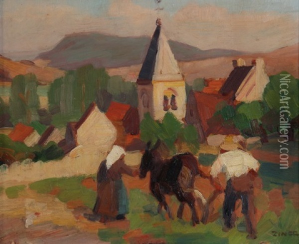 Blannay, Vallee De La Cure Oil Painting - Jules Emile Zingg