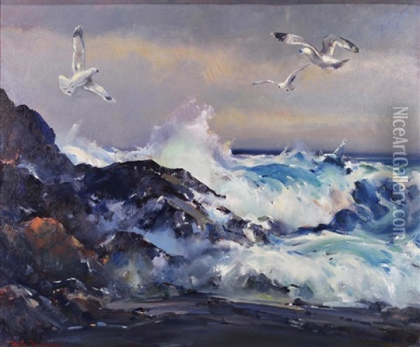 Winds In The Morning Oil Painting - Ruth A. (Temple) Anderson