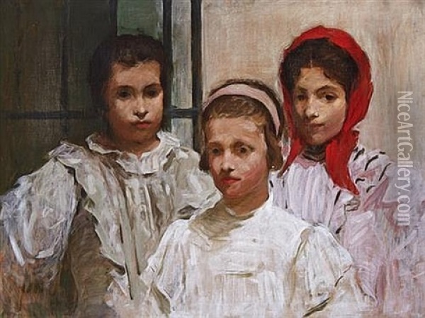 Spanish Children Oil Painting - William James Yule